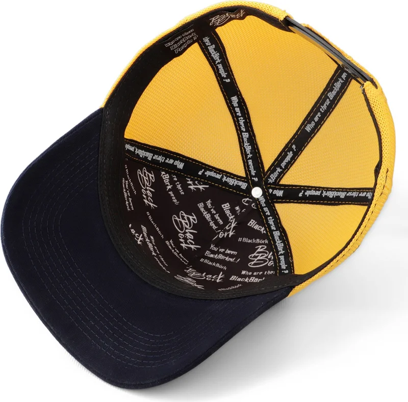 Blackbörk Blackbörk V1 Trucker 1907 - 1 Dark Navy Blue-Yellow Hat (Cap) with Code Logo