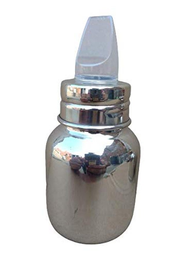 Lappu Double Kids Stainless Steel/Steel Feeder, Anti Colic 2 in 1 Feeding Bottle/Spout Sipper (120ml with Cover Purple) - Image 3