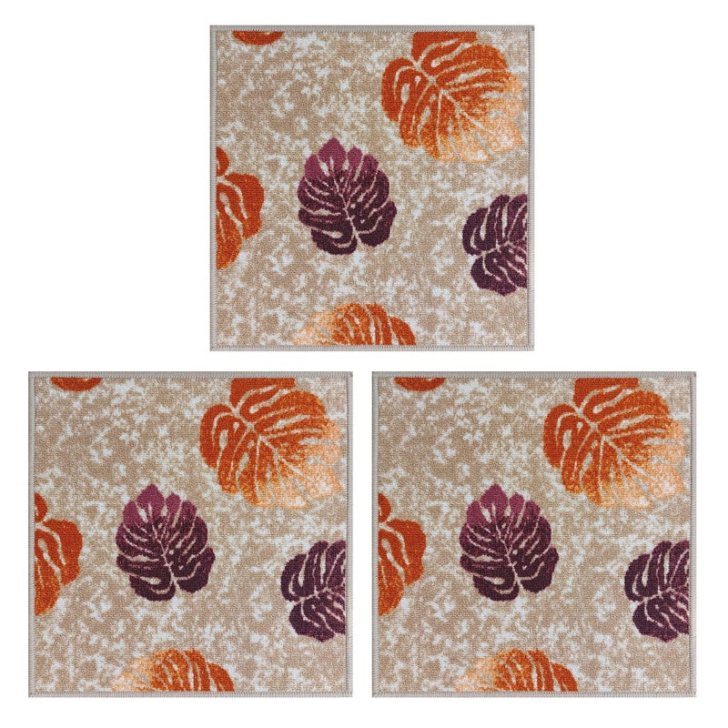 Mac Carpet Door Mat (Set of 3 Pieces, Beige, 50x50cm)