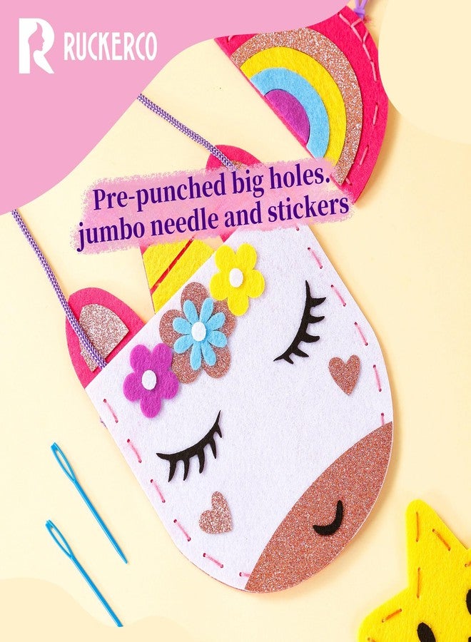 R RUCKERCO Crafts For Kids Ages 4-8 My First Sewing Kit, 6 Pcs DIY Projects Of Stuffed Animals And Pillows Craft For Kids Toys For 6-10 Year Old Girl Birthday Giftt, Kindergarten Graduation Gifts Embroidery Kit - Image 2