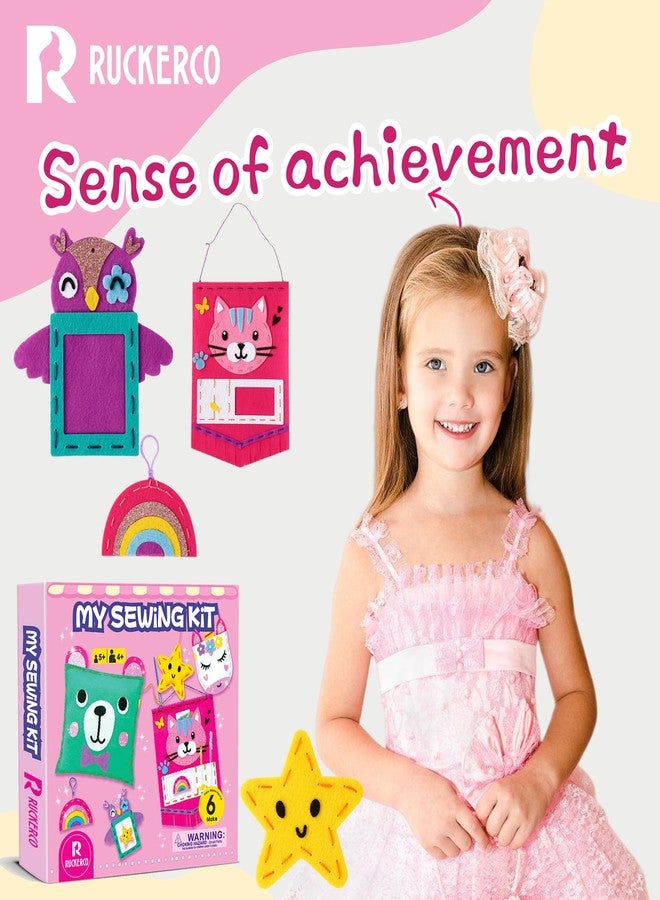 R RUCKERCO Crafts For Kids Ages 4-8 My First Sewing Kit, 6 Pcs DIY Projects Of Stuffed Animals And Pillows Craft For Kids Toys For 6-10 Year Old Girl Birthday Giftt, Kindergarten Graduation Gifts Embroidery Kit - Image 3