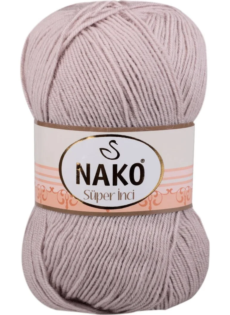 Nako Super Pearl Hand Knitting Yarn 100 gr | Pink Gray 3079