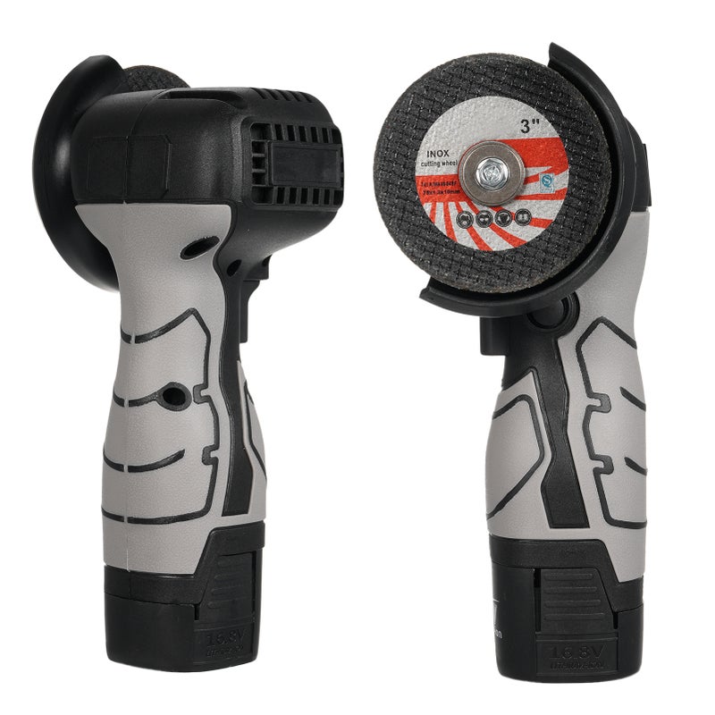 Cordless Angle Grinder 7000RPM Electric Grinding Tool Mini Grinder with 1Pcs 16.8V 2000mAh Battery and Grinding Disc for Cutting Polished Brick Wood Stone Steel - Image 2