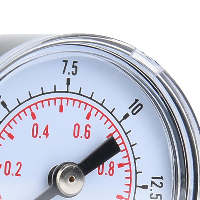 Mechanical Pressure Gauge 0 15psi 0 1bar BSPT Back Connection Durable Metal Case - Image 3