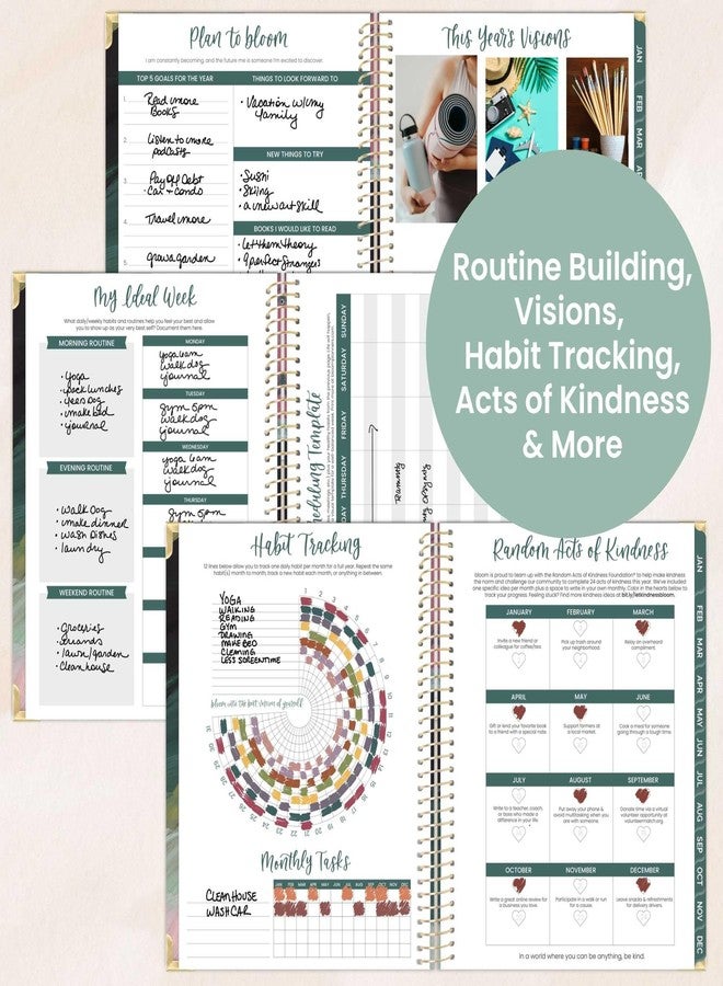 بلوم ديلي بلانرز مخططات بلوم اليومية، غلاف مقوى، مخطط 2026 (من يناير إلى ديسمبر) - 8.5 بوصة × 11 بوصة، دفتر تنظيم أسبوعي وشهري مؤرخ مع ملصقات وعلامات تبويب - ضربات طلاء زمردية - Image 5