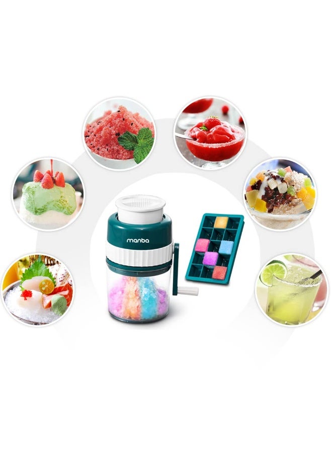 MANBA Ice Shaver and Snow Cone Machine - Premium Portable Ice Crusher and Shaved Ice Machine with Free Ice Cube Trays - BPA Free - Image 3
