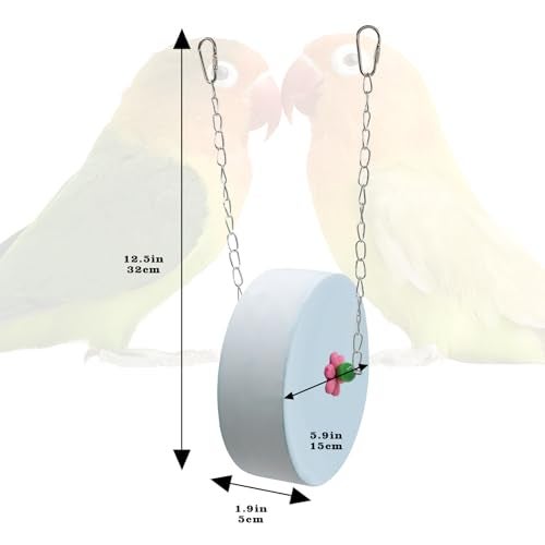 BingegePet Bird Beak Grinding Stone – Large Blue Cylinder Parrot Chew Toy with Metal Hanging Chain – Cage Accessory for Macaws, African Greys, Cockatiels & Medium to Large Birds - Image 2