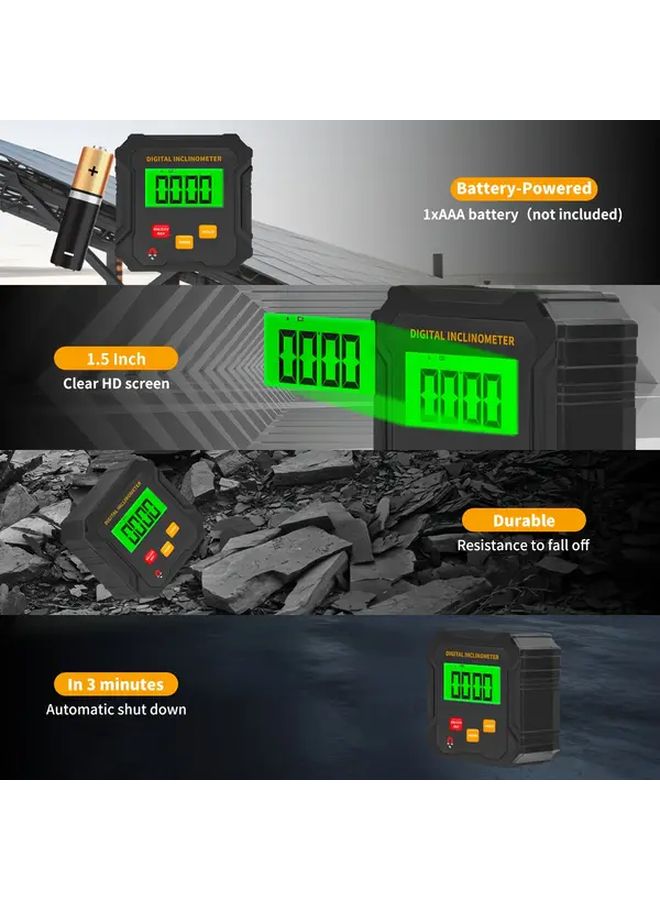 Black Digital Inclinometer Electronic Level Angle Finder - Image 3