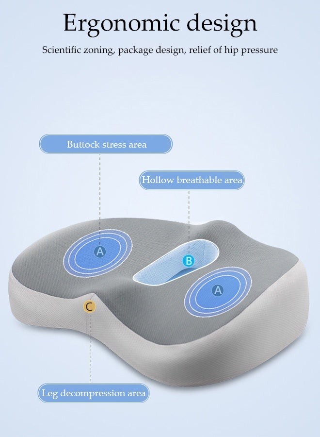 DUNISO Donut Pillow Hemorrhoid Tailbone Cushion,Memory Foam Seat Cushion，Office Seat Cushion，for Pressure Relief, Back Pain Relief, Sciatica, Lower Back and Spine Support, Hemorrhoid Pain Relief - Image 4