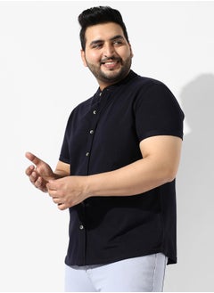 Instafab Plus Men's Black Solid Regular Fit Casual Shirt  - Image 3