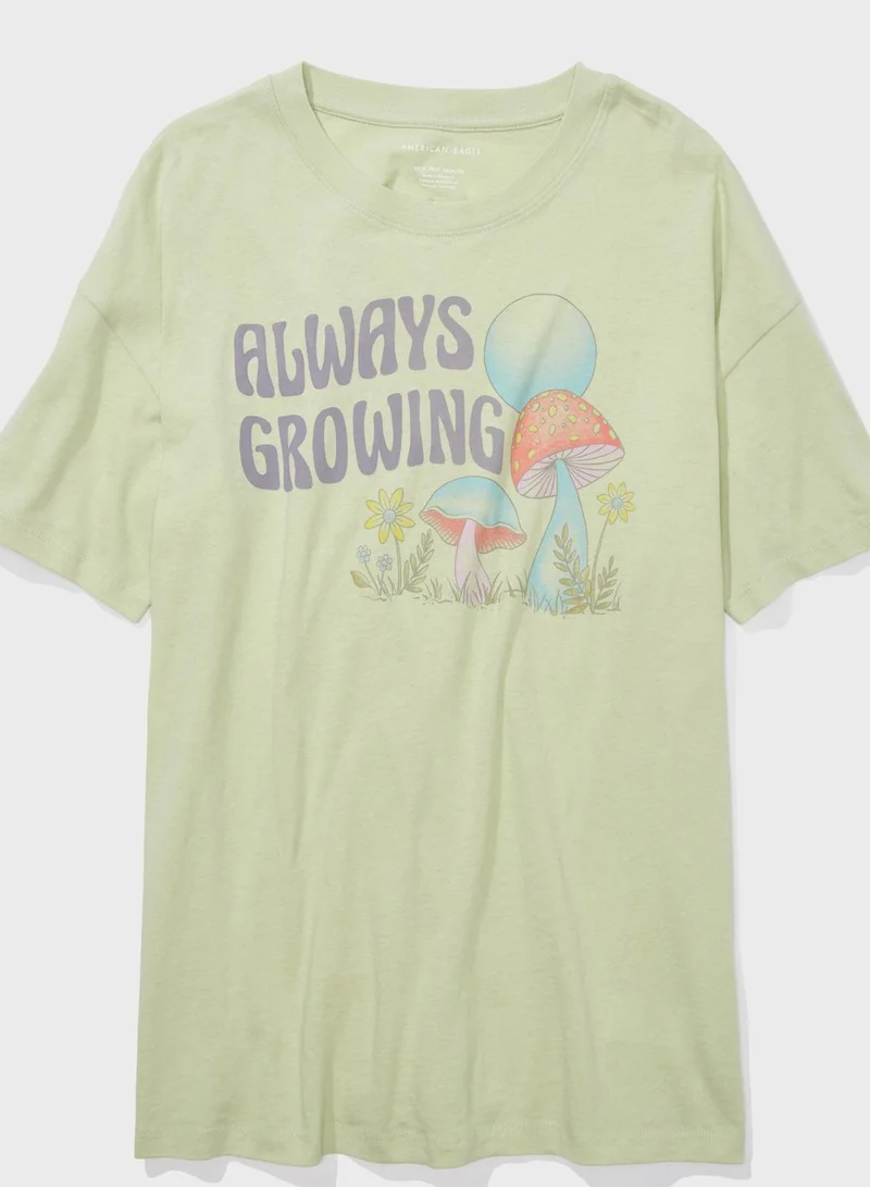 American Eagle Crew Neck Graphic T-Shirt