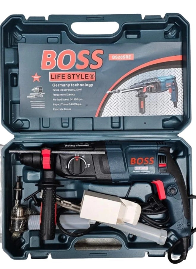BOSS Boss 2200W 26mm SDS-Plus Rotary Hammer Drill | 3-Mode Operation | Heavy-Duty Drilling & Chiseling Tool  - Image 3
