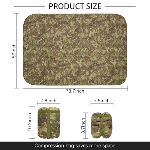LOOGU Camo Blanket Waterproof Poncho Liner for Outdoor Camping, Hiking, Hunting, Survival, Backpacking, Picnicking, Fishing Trips - Image 5