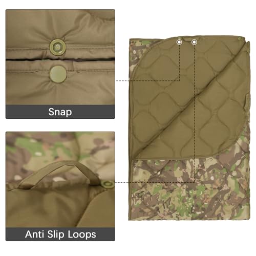 LOOGU Camo Blanket Waterproof Poncho Liner for Outdoor Camping, Hiking, Hunting, Survival, Backpacking, Picnicking, Fishing Trips - Image 3