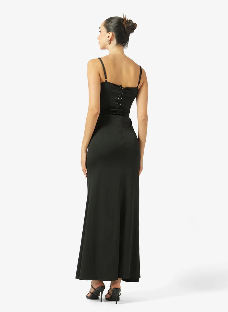 جينجر Corset Bodice Ruched Dropwaist Dress