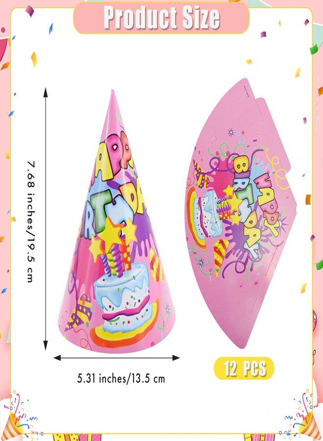 CANREVEL 12 PCS Party Hats for Kids and Adults, Party Headwear Supplies for Birthday Party Decorations, Cone Hats in 12 Designs for Girl Boys Women Men - Image 5