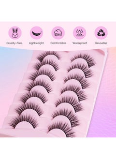 Natural Eyelashes 7 Pairs Cat Eye Lashes Wispy 14Mm Short Strip Lashes Fluffy Mink Lashes Pack, No Lash Glue Included (N02) - pzsku/Z9C8B21FDA8B7005EF83AZ/45/_/1733729892/61a6237c-7f6e-4d68-8382-6fc982f45cca