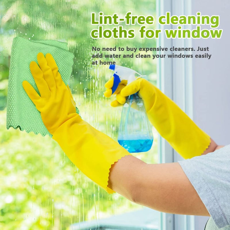 HOMEXCEL Microfiber Glass Cleaning Cloths-6PK, 16"x14" Lint Free Window Cleaning Cloth, Glasses, Mirrors, Screens, Stainless Steel, Premium Microfiber Wipes for Cleaning, Glass and Window Cleaner - Image 2