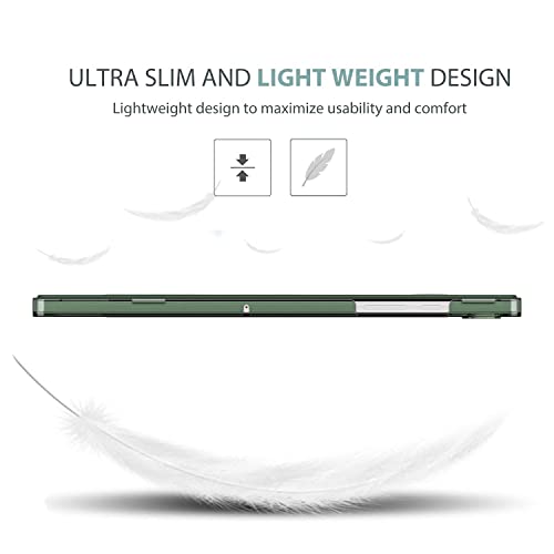 ProElite Smart Flip Case Cover for Samsung Galaxy Tab A8 10.5" SM-X200/ SM-X205/ SM-X207 Translucent Back with Stylus Pen, Dark Green - Image 4