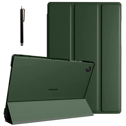 ProElite Smart Flip Case Cover for Samsung Galaxy Tab A8 10.5" SM-X200/ SM-X205/ SM-X207 Translucent Back with Stylus Pen, Dark Green - Image 1
