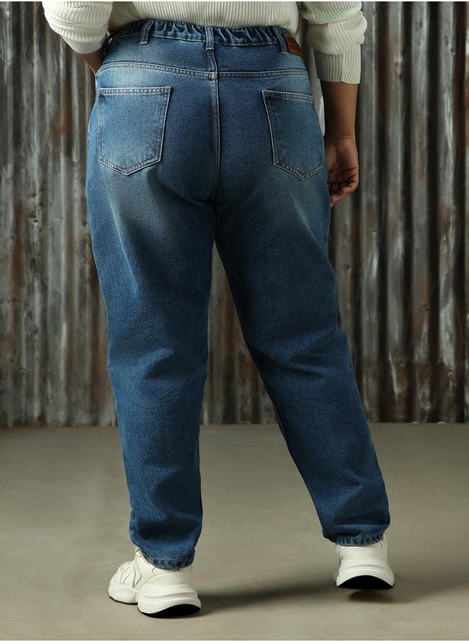 HIGH STAR - Women High-Rise Mom Fit Light Fade Jeans - Image 1