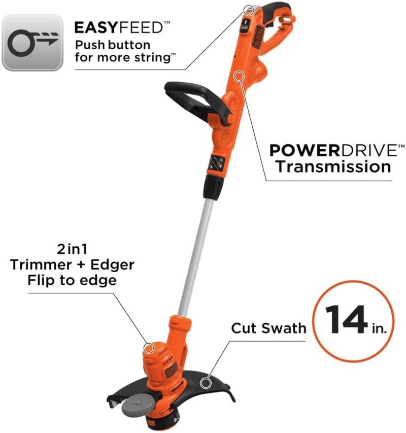BLACK+DECKER String Trimmer, Electric, 14-inch (BESTE620) - Image 2