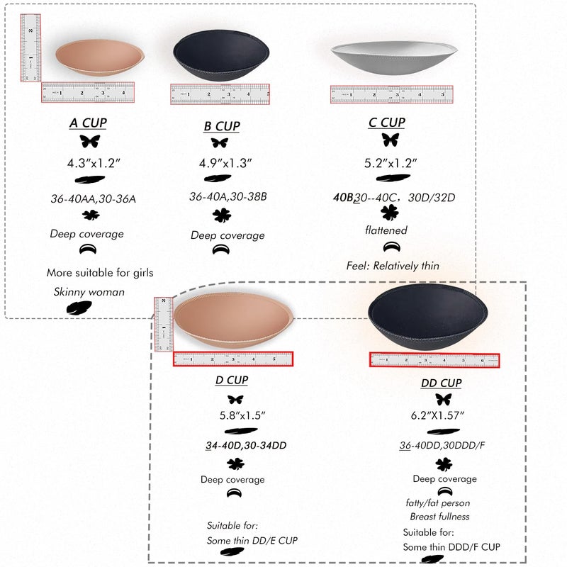 WMugthome 3 Pairs Round Seam Women's Removable Sports Yoga Bra pad, Bikini Top Bra Pads Insert (Beige,C Cup) - Image 2