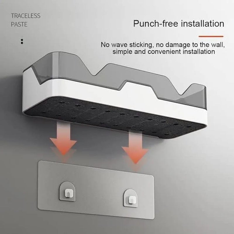 Lotus Elegance Plastic Self-Adhesive Bathroom Corner Shelf Kitchen Rack Holder Wall Mounted Shelves Storage Organizer for Bathroom Kitchen Hardware Accessories - Image 2