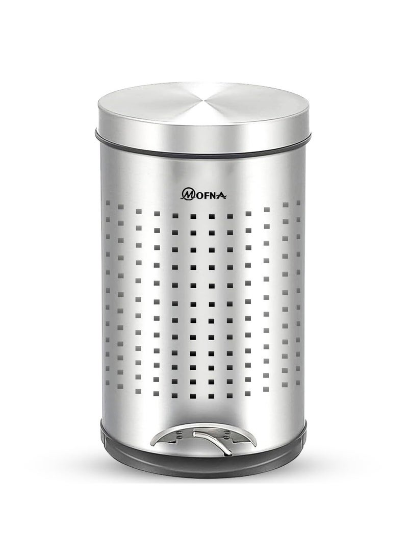 mofna mofna Stainless Steel Perforated Pedal DustbinPerforated Pedal Garbage Bin With Plastic Bucket 10 X 14 11 Litres  - Image 1