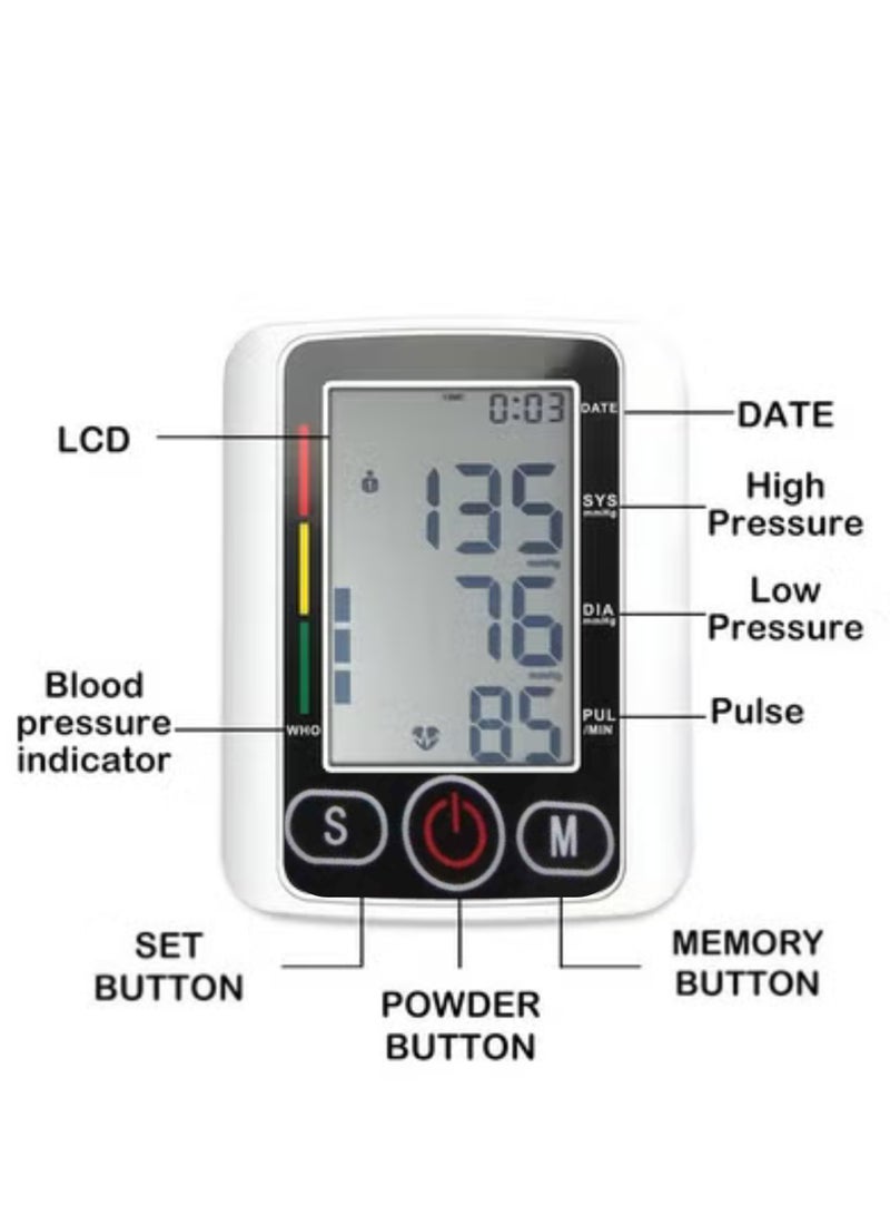 أيه بي جي شاشة كبيرة لمراقبة ضغط الدم من أعلى الذراع - جهاز ضغط الدم الرقمي مع شاشة LED، تشغيل بلمسة واحدة، سوار قابل للتعديل، ذاكرة مستخدم مزدوج، اكتشاف عدم انتظام ضربات القلب للاستخدام المنزلي - Image 2