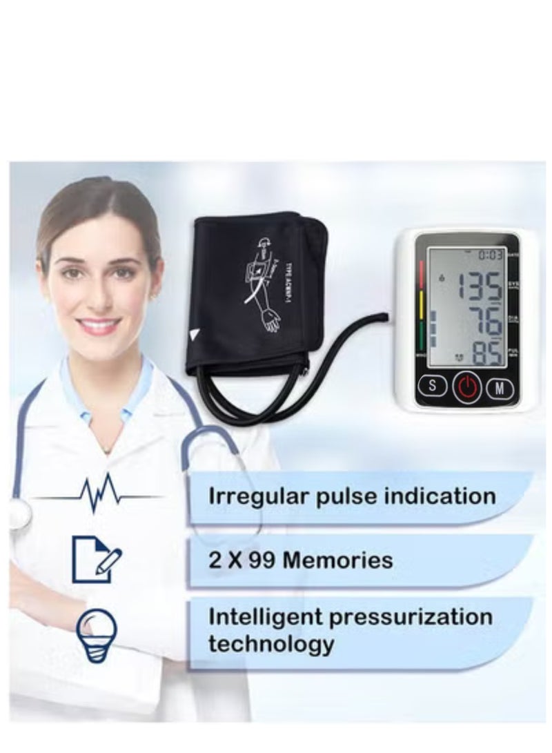 أيه بي جي شاشة كبيرة لمراقبة ضغط الدم من أعلى الذراع - جهاز ضغط الدم الرقمي مع شاشة LED، تشغيل بلمسة واحدة، سوار قابل للتعديل، ذاكرة مستخدم مزدوج، اكتشاف عدم انتظام ضربات القلب للاستخدام المنزلي - Image 5