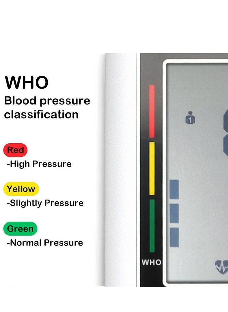 Large Screen Upper Arm Blood Pressure Monitor – Digital BP Machine with LED Display, One-Touch Operation, Adjustable Cuff, Dual-User Memory, Irregular Heartbeat Detection for Home Use