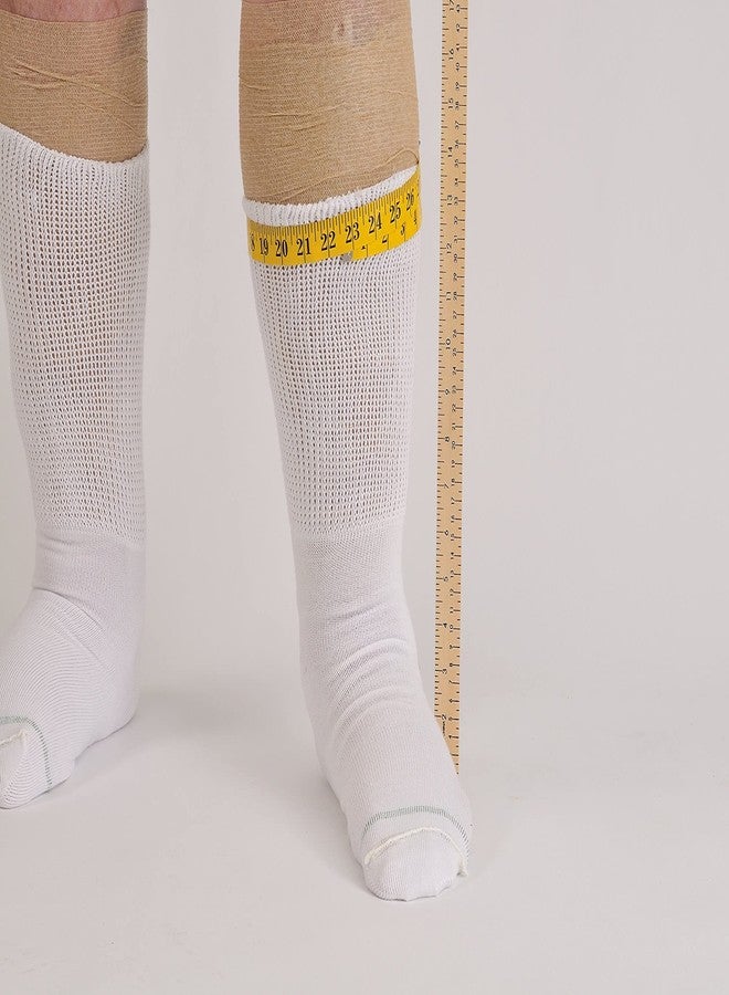 Extra Wide جوارب طبية عريضة للغاية بطول منتصف الساق (عبوة من 3 قطع)، صنع في الولايات المتحدة الأمريكية، للرجال والنساء (مقاس أمريكي، ألفا، كبير، عادي، عادي، أسود) - Image 5