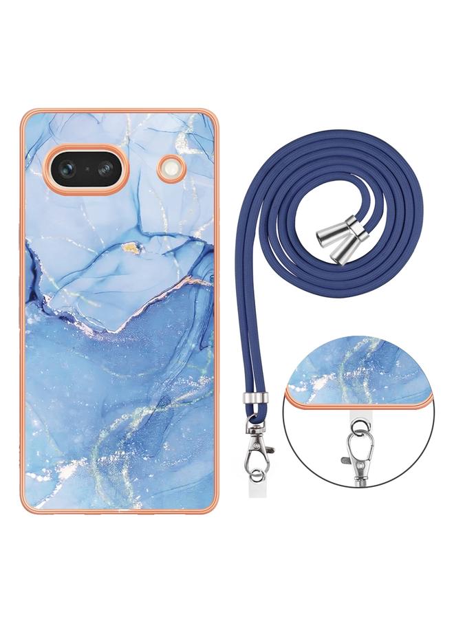 جرين تايجر جراب لهاتف Google Pixel 7A، جراب هاتف IMD مزدوج الجوانب مطلي بالرخام الكهربائي مع حبل - Image 2