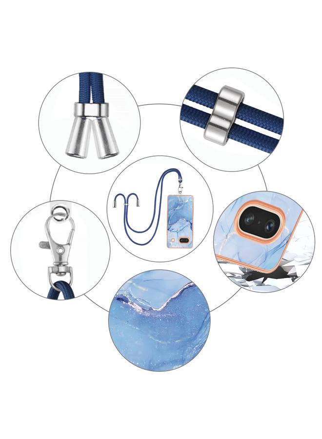 جرين تايجر جراب لهاتف Google Pixel 7A، جراب هاتف IMD مزدوج الجوانب مطلي بالرخام الكهربائي مع حبل - Image 3