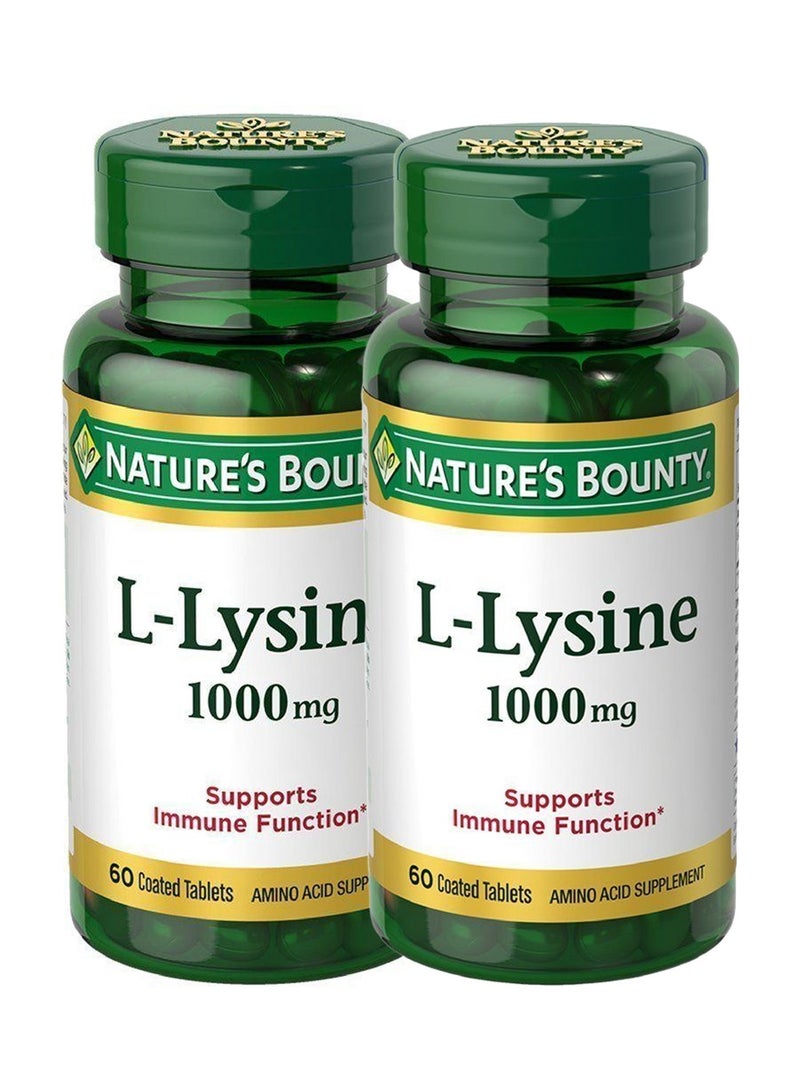 NATURE'S BOUNTY Pack Of 2 L-lysine 1000 Mg 2x60 Coated Tablets  - Image 1