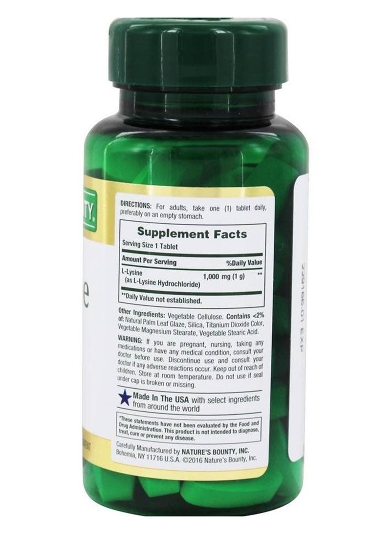 NATURE'S BOUNTY Pack Of 2 L-lysine 1000 Mg 2x60 Coated Tablets  - Image 2