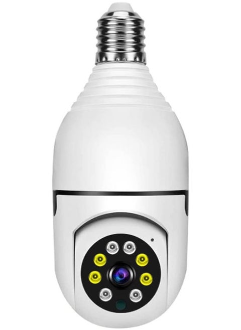 Light Bulb Security Camera 360 Degree, Full HD 1080p Wireless Wifi Light Bulb Camera, Night Vision Home Security Camera, Remote Access, Home Security Camera Indoor (Two Way Audio)