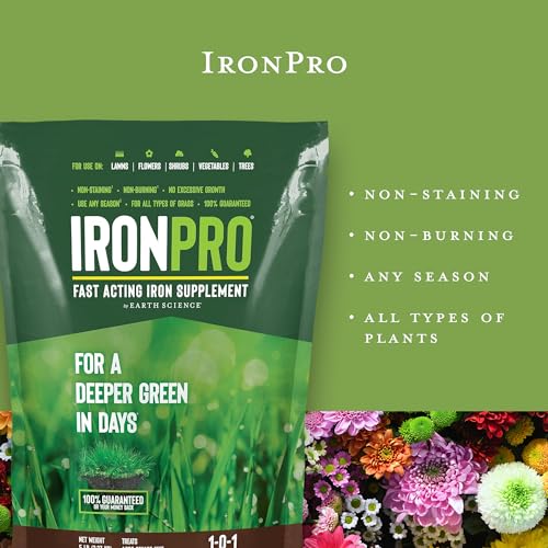 Earth Science IronPro Fast Acting Lawn Garden Iron Supplement–5 lb–Deep Green Results for Grass, Flowers, Vegetables, & Shrubs, Non-Staining & Non-Burning, Easy Apply Formula, Covers 1600 Sq. Ft - Image 4