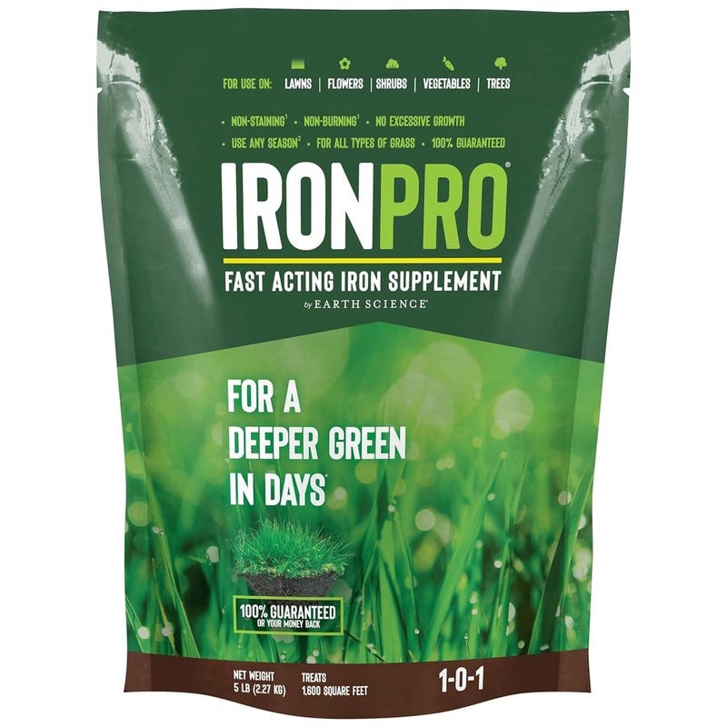 Earth Science IronPro Fast Acting Lawn Garden Iron Supplement–5 lb–Deep Green Results for Grass, Flowers, Vegetables, & Shrubs, Non-Staining & Non-Burning, Easy Apply Formula, Covers 1600 Sq. Ft - Image 2