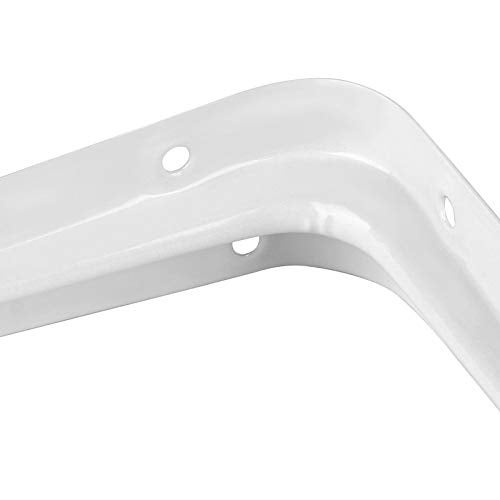 ZOENHOU 24 Packs 12 x 10 Inch White Shelf Brackets, Heavy-Duty Metal Steel Corner Brackets Equipped with 144 Screw &72 Tubes L-Bracket Supports for Wall Hanging Shelves Decoration Clapboard Fixation - Image 3