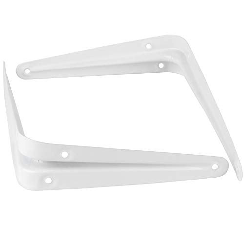 ZOENHOU 24 Packs 12 x 10 Inch White Shelf Brackets, Heavy-Duty Metal Steel Corner Brackets Equipped with 144 Screw &72 Tubes L-Bracket Supports for Wall Hanging Shelves Decoration Clapboard Fixation - Image 5