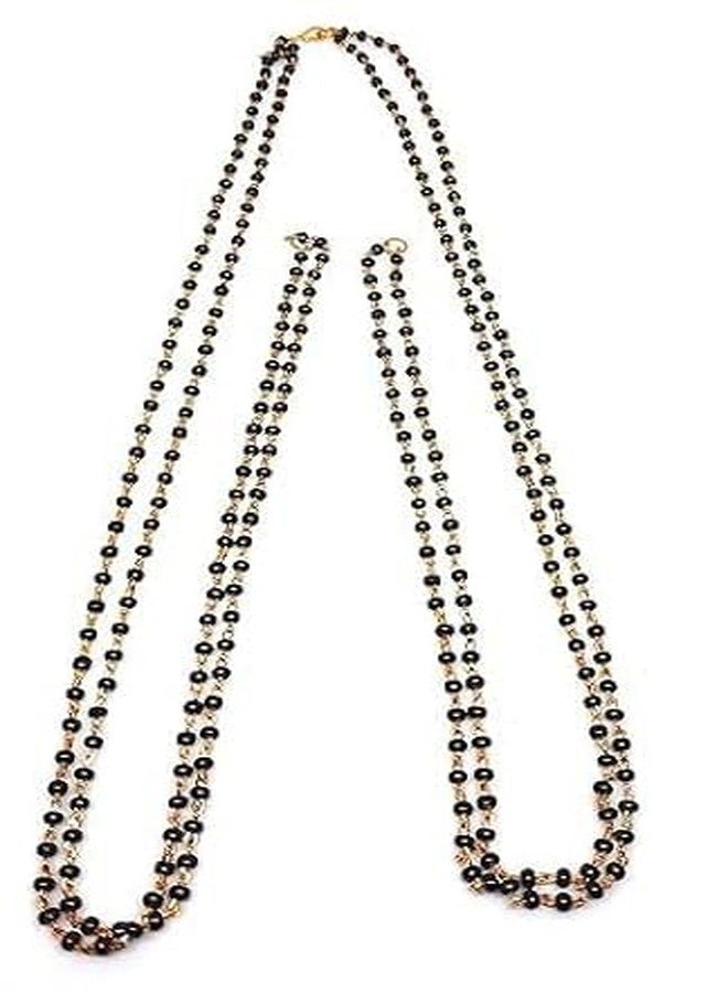 Bhumi Creation Double Line Black Pearl Mangalsutra Chain for Women, 30 Inches Long - Image 1