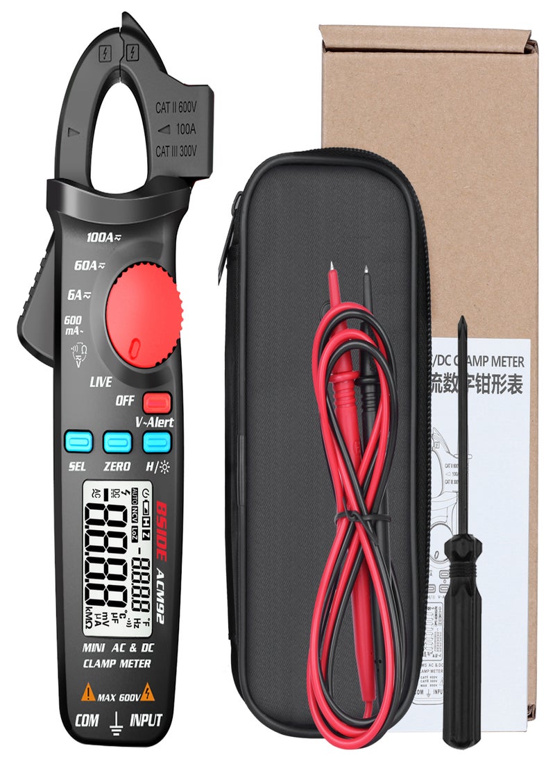 BSIDE ACM92 LCD Digital Clamp Meter 6000 Counts True RMS AC/DC Multimeter Auto Range Mini Handheld Universal Meter Measure and Test AC/DC Voltage/Current Frequency Resistance Continuity Fire Wire V-alert - Image 4