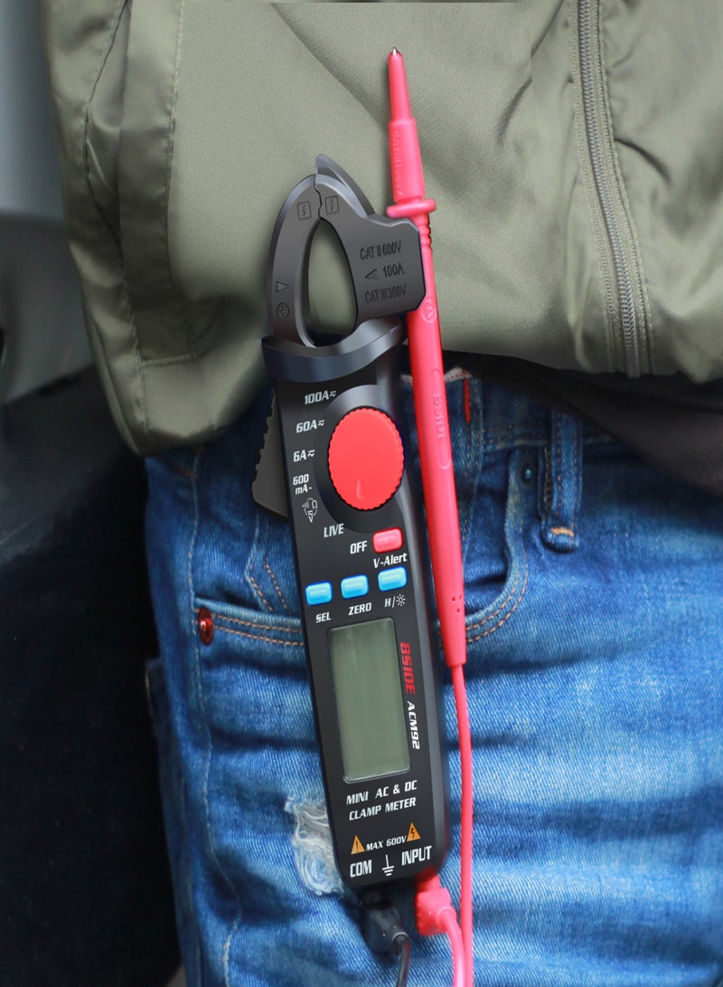 BSIDE ACM92 LCD Digital Clamp Meter 6000 Counts True RMS AC/DC Multimeter Auto Range Mini Handheld Universal Meter Measure and Test AC/DC Voltage/Current Frequency Resistance Continuity Fire Wire V-alert - Image 3