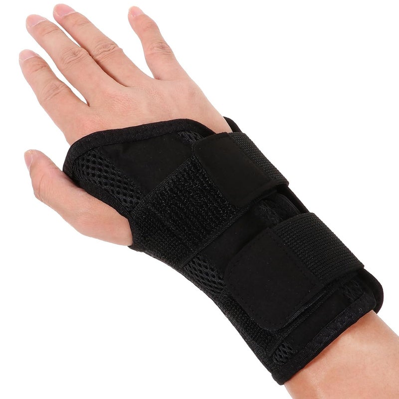 Wrist Brace with Splint, Adjustable Compression Support for Hand and Wrist, Stabilizing Orthosis for Carpal Tunnel, Sprains, Right Hand Large, Black - Image 4