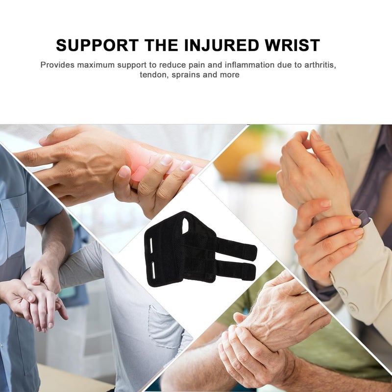 Wrist Brace with Splint, Adjustable Compression Support for Hand and Wrist, Stabilizing Orthosis for Carpal Tunnel, Sprains, Right Hand Large, Black - Image 2
