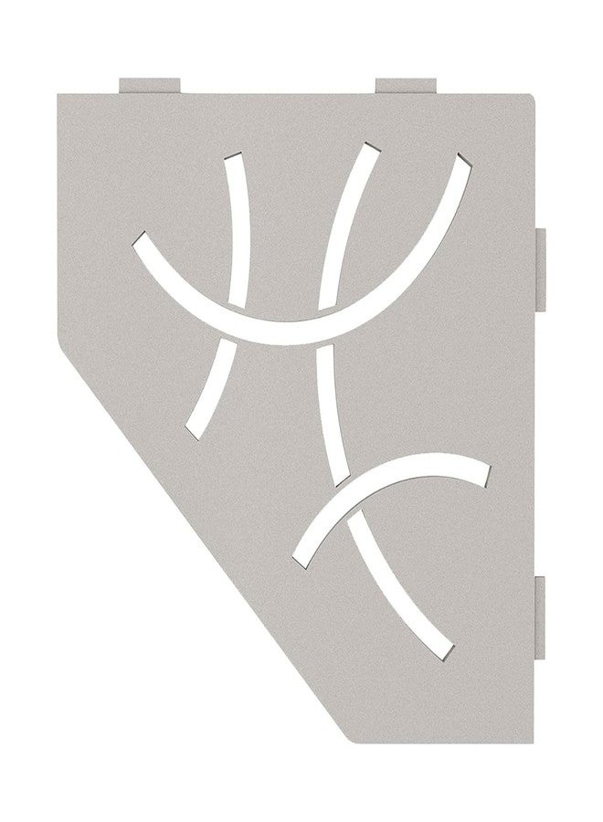 Schluter Pentagonal Corner Shelf for Tiled Walls - Curve Design, Aluminum Material, Greige Finish, 3/32" Thick Anchoring Tabs - SES2D6TSBG - Image 1