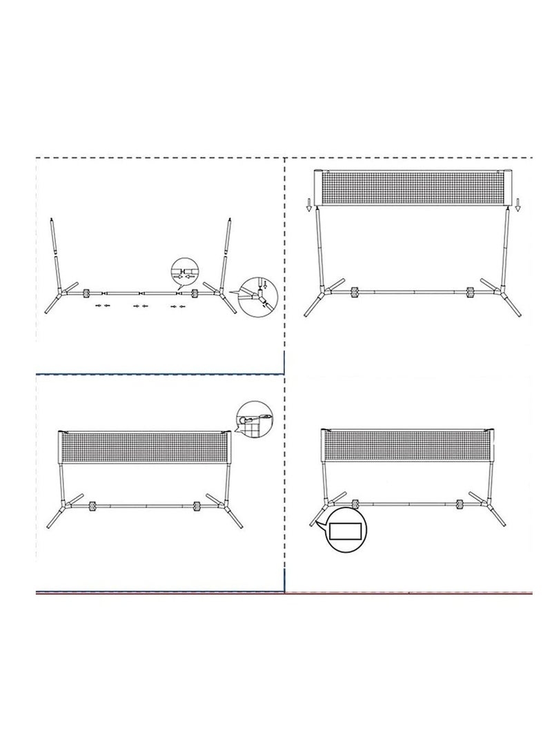 Generic Badminton Volleyball Tennis Net Set with Stand, Height Adjustable size 510cm - Image 3