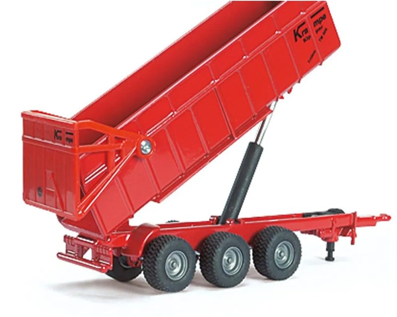 Siku 1844, Massey Ferguson Tractor with Trailer, 1:87, Metal/Plastic, Red, Tiltable Trailer - Image 3